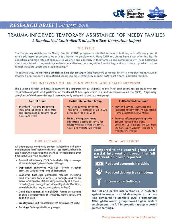 Report Cover - Trauma-informed Temporary Assistance for Needy Families