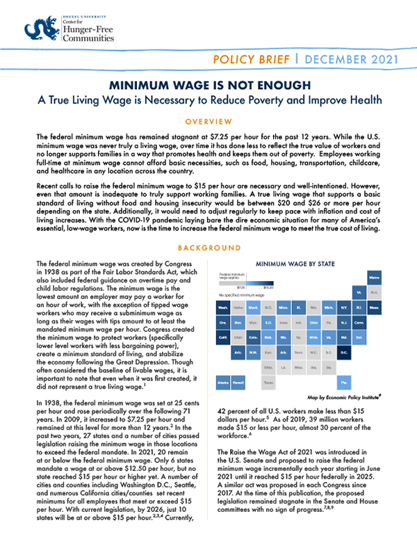 Minimum Wage Is Not Enough Policy Brief Cover