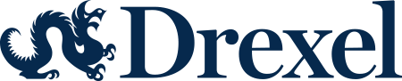 Drexel University Informal Banner Logotype Blue HEX