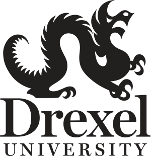 Drexel University vertical lockup black