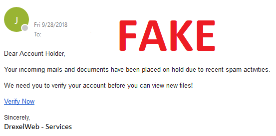 Verify Accounts Scam