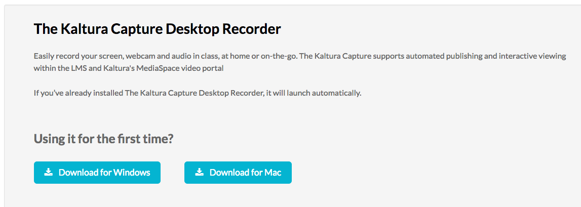 Kaltura Capture Install