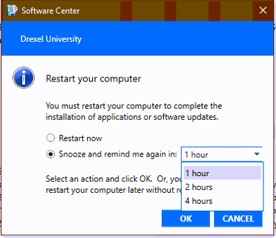 Software Center Restart Warning with Snooze