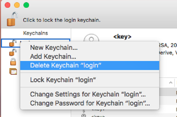 Mac Delete Login Keychain