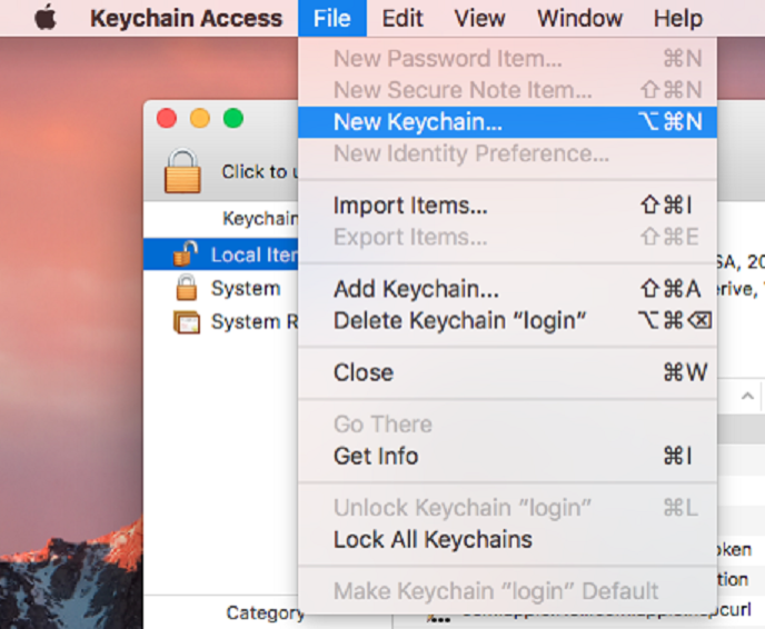 Mac Create New Keychain