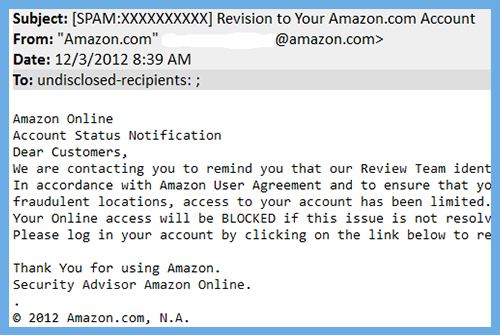 Amazon Account Email Scam