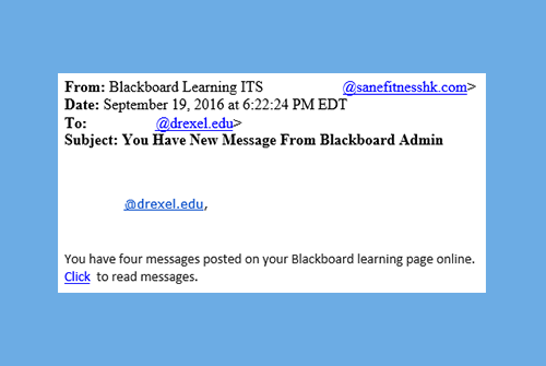 Blackboard Scam Email