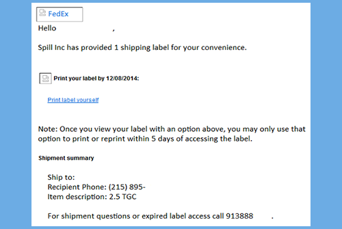 Fedex Label Email Scam