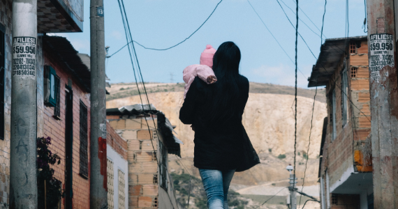 woman walking in Latin America