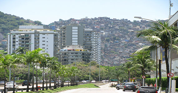 Landscape photo of Rio de Janeiro Rocinha neighborhood. 
