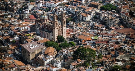 Mexican city aerial image