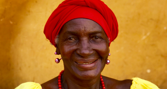 Colombian woman smiling at the camera