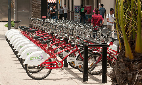 EcoBici bicycles at a docking station