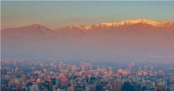 smog over a city in Chile