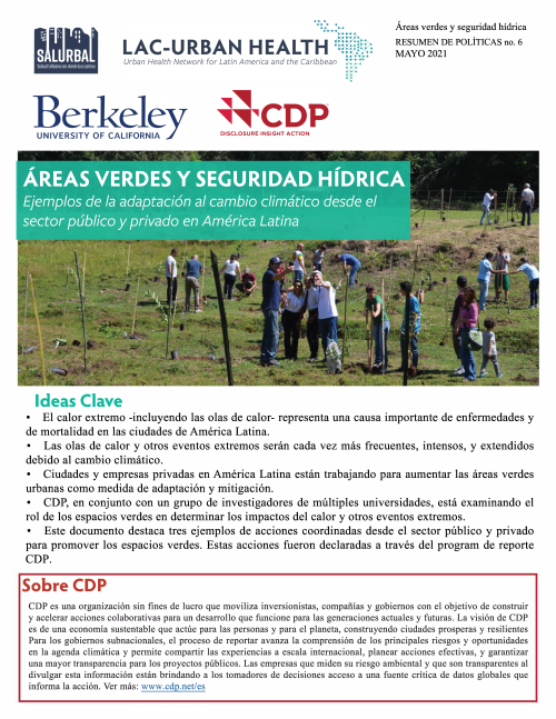 Áreas verdes y seguridad hídrica