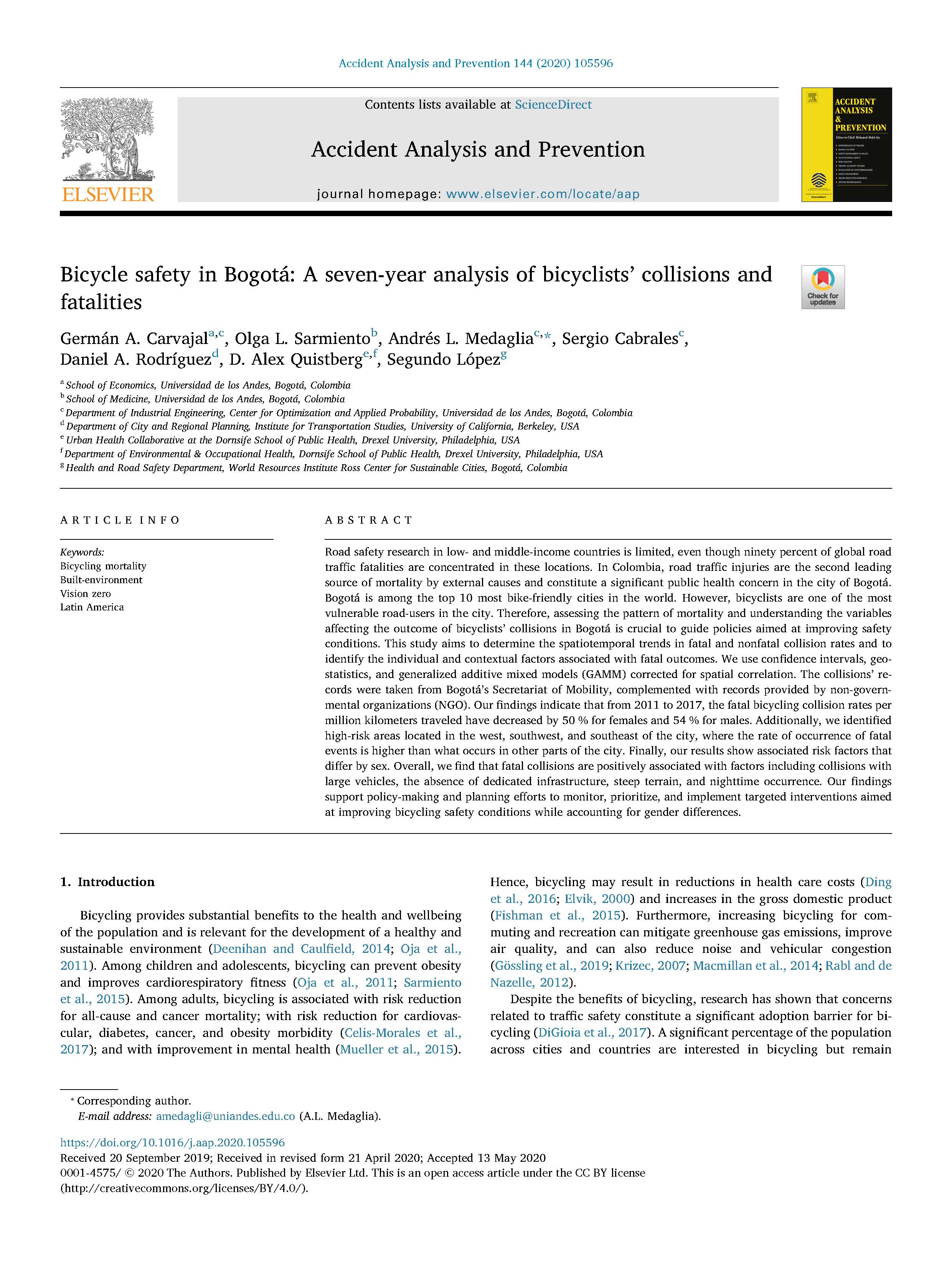 Bogota Bicycle Publication Cover