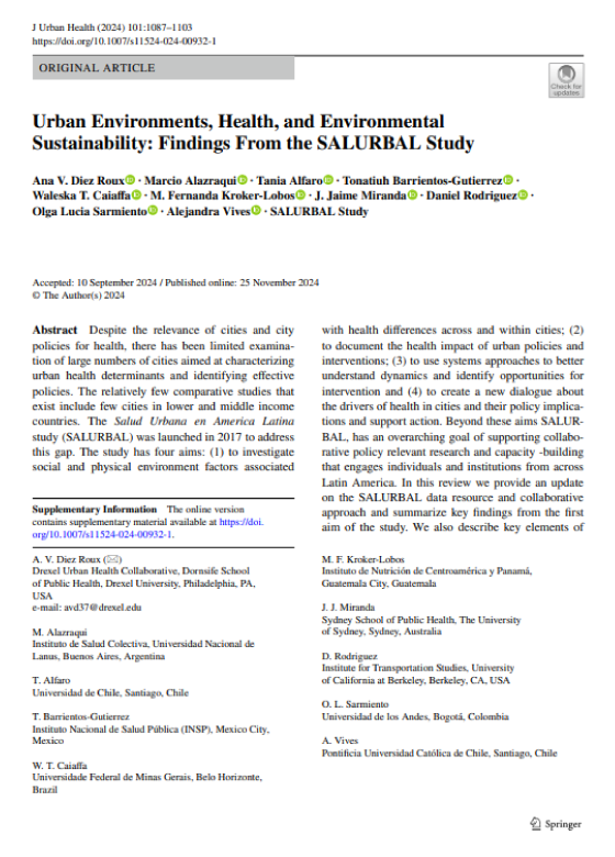 Findings SALURBAL Study