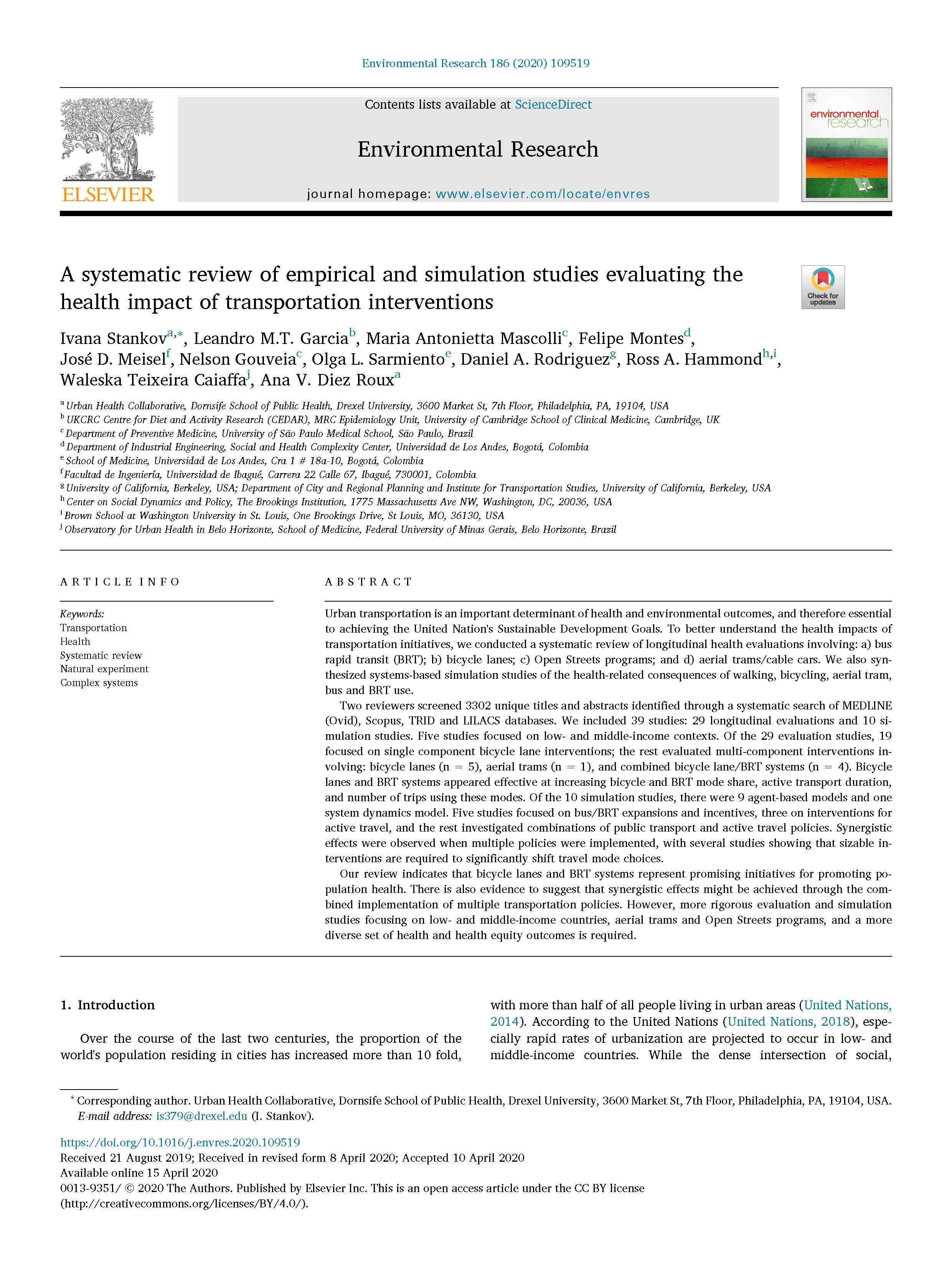 Cover for Systematic Review