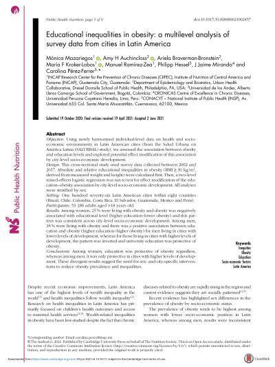 Eucational Inequalities in Obesity thumbnail image