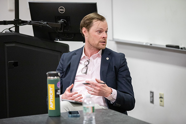 Professor Gallagher moderates a panel discussion.