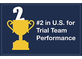 Illustration of trophy. #2 in U.S. for Trial Team Performance.