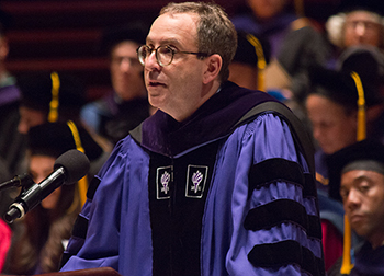 Dean Dan Filler speaks at 2018 commencement