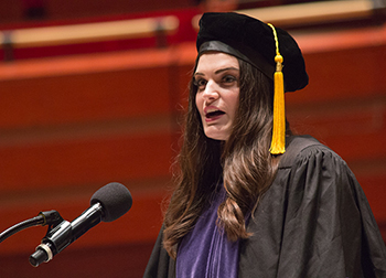 Alexandra Snell, '18, speaks at commencement