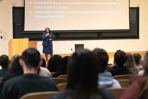 Andrea O’Neal presents to students as CLPSA Scholar in Residence