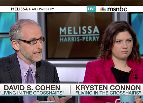 Professor David S. Cohen and Alumna Krysten Connon Discuss their book "Living in the Crosshairs" on MSNBC
