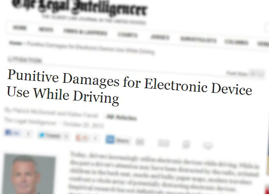 Alumna Writes on Punitive Damages and Distracted Drivers in The Legal Intelligencer