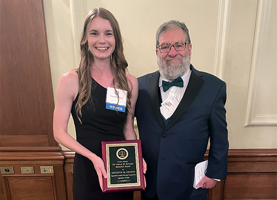 Annette DeSipio and Professor Norman Stein at the awards ceremony for the American College of Employee Benefits Counsel (ACEBC)