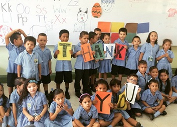 Students in Quepos Costa Rica voice thanks for student teachers from anti-trafficking effort