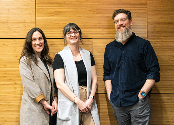 Professors Lauren Katz Smith, Clare Strange and Jordan Hyatt of the Drexel Justice Collaborative.