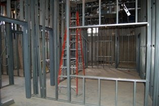 Construction of new building on Drexel Queen Lane campus, 2009 - interior reading room. (The Legacy Center Archives and Special Collections)
