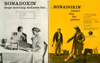 Drug advertisements for bonadoxin from the Medical Women's Journal. (The Legacy Center Archives and Special Collections)