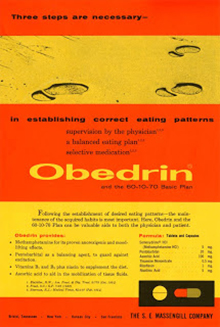 Drug advertisement for obedrin from the Medical Women's Journal. (The Legacy Center Archives and Special Collections)