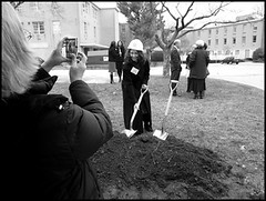 Magic golden groundbreaking shovels, Drexel University College of Medicine, Philadelphia, PA, December 18, 2008. (The Legacy Center Archives and Special Collections)