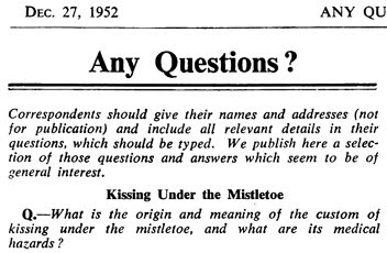 "Any Questions?" - article in the The British Medical Journal (BMJ, Vol. 2, No. 4799, Dec. 27, 1952, pp. 1431-1432. (The Legacy Center Archives and Special Collections)