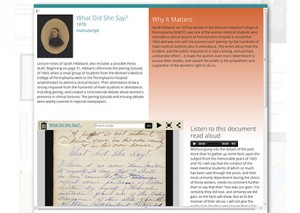 Doctor or Doctress story page (The Legacy Center Archives and Special Collections)