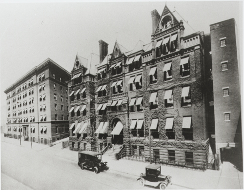 Hahnemann Hospital and Nurses’ Building, 15th Street, circa 1910 (The Legacy Center Archives and Special Collections)