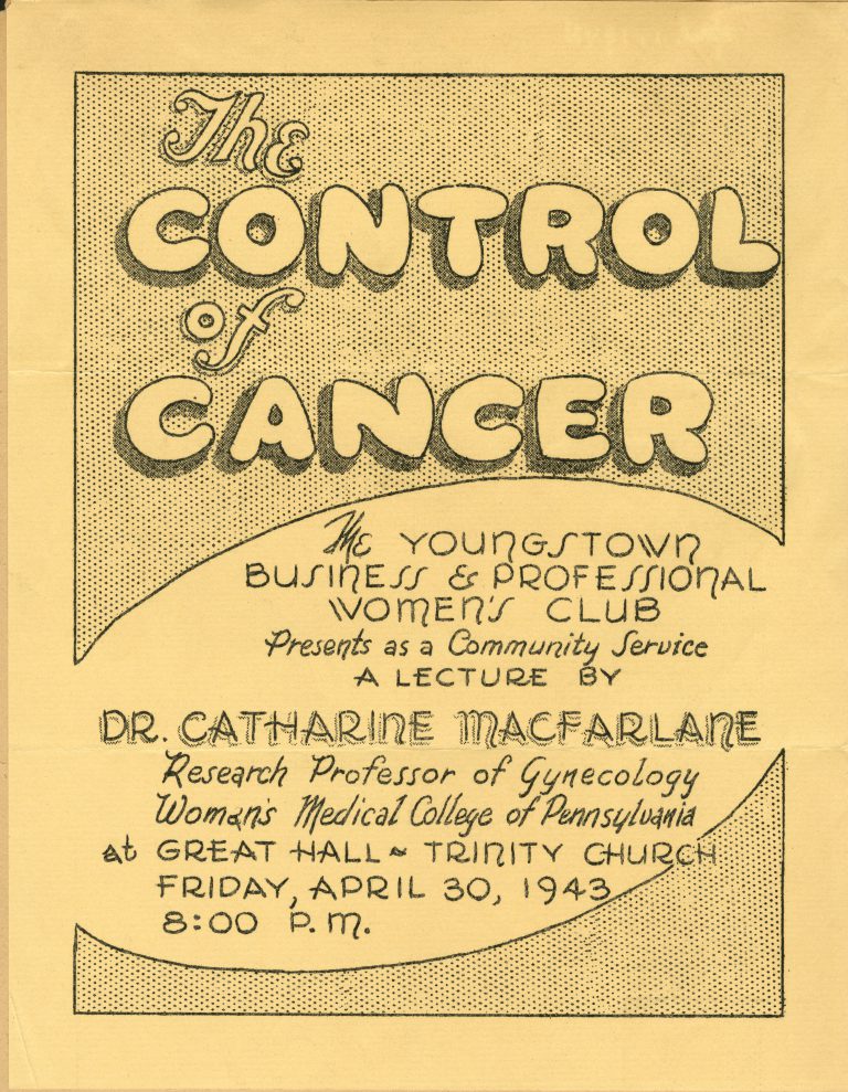 Cancer Control Talk Flyer (The Legacy Center Archives and Special Collections)
