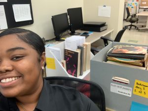 Caren Teague, Archives Intern summer 2019 (The Legacy Center Archives and Special Collections)