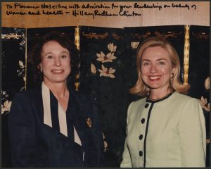 Florence Haseltine and Hillary Rodham Clinton, approximately 1995 (The Legacy Center Archives and Special Collections) 