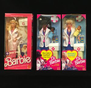 Dr. Barbies from 1987 and 1993 (The Legacy Center Archives and Special Collections)