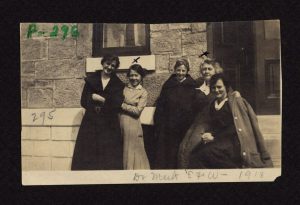 Edith Flower Wheeler, WMCP 1897 with others in 1918 (The Legacy Center Archives and Special Collections)