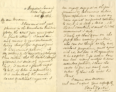 Letter to Mary Walker from Sarah Cooke, 19 October 1866 (The Legacy Center Archives and Special Collections)