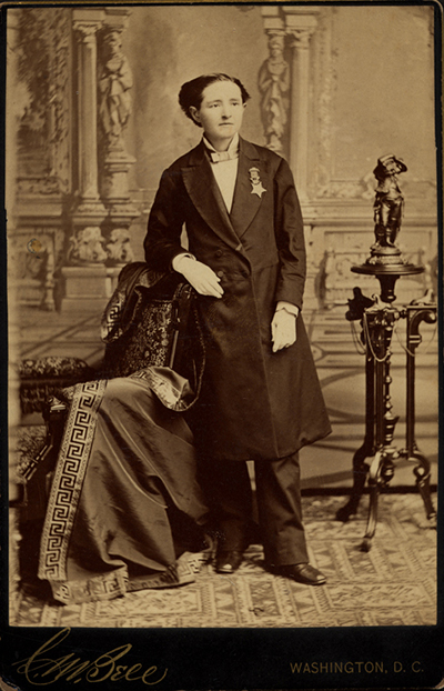 Wearing her Medal of Honor, ca. 1870 (The Legacy Center Archives and Special Collections)