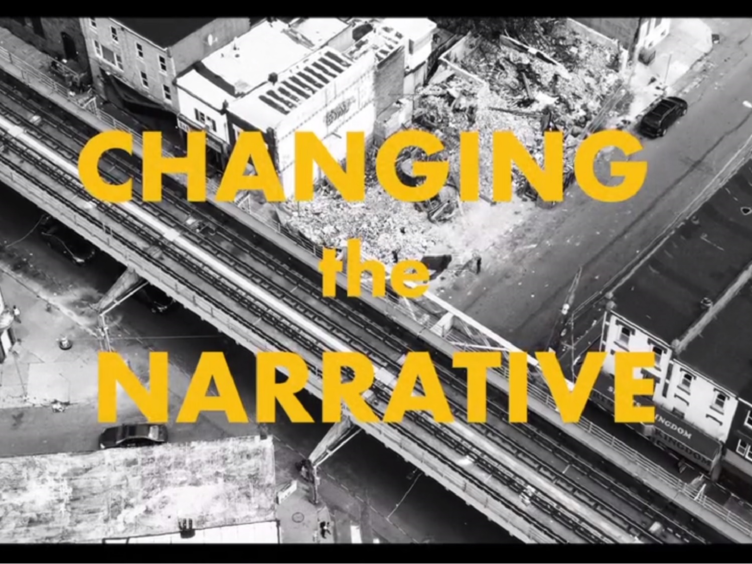 Title card from Change the Narrative Documentary