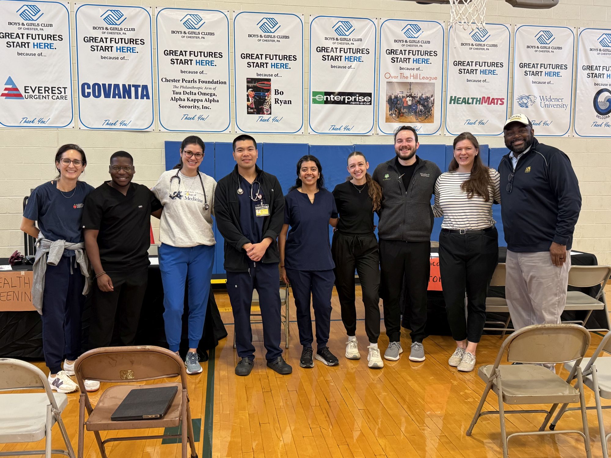 Solomon Wekunga and colleagues at a volunteering event