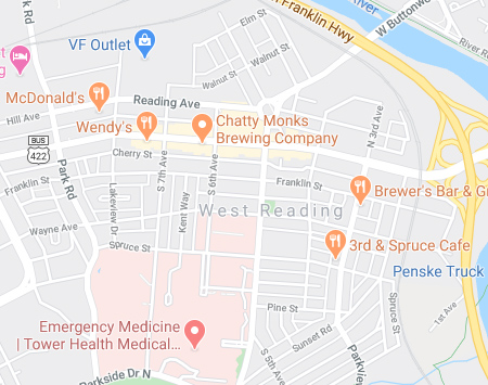 Google Map: Reading Hospital
